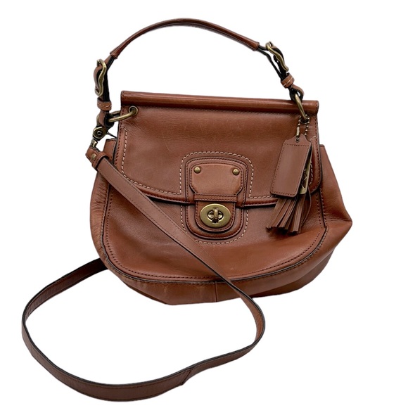 Coach Handbags - COACH Saddle Leather Crossbody Bag